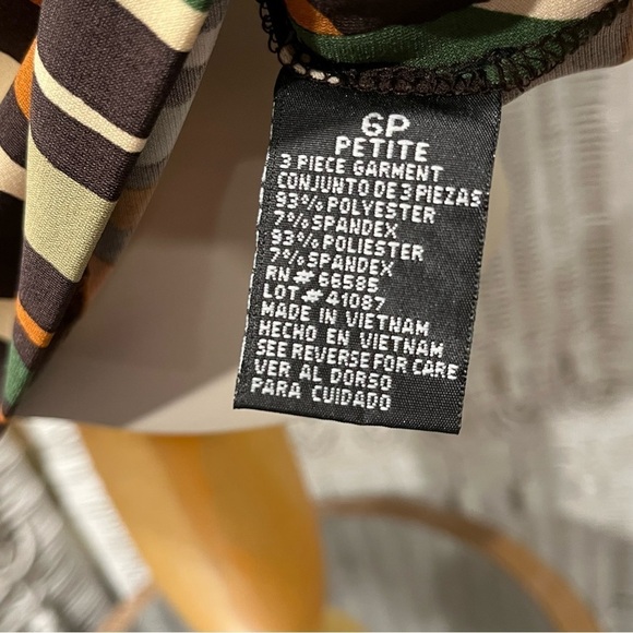 Vtg PERCEPTIONS Womens 6P Two-Piece Green Blazer Jacket MOD Abstract Tank Top - Picture 11 of 16